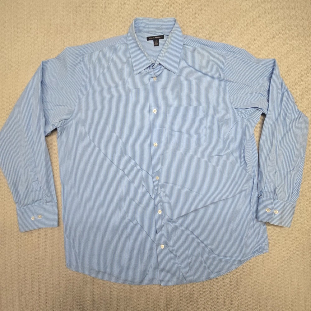 Banana Republic Shirt Mens XL Blue White Striped Long Sleeve Button Up Down